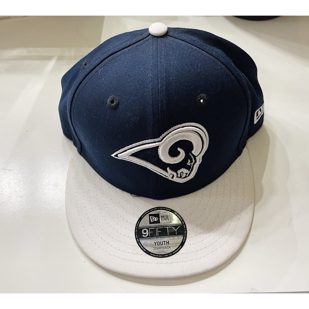 New Era Los Angeles Rams 9Fifty Navy‎ White Logo Adjustable Snapback Hat Youth